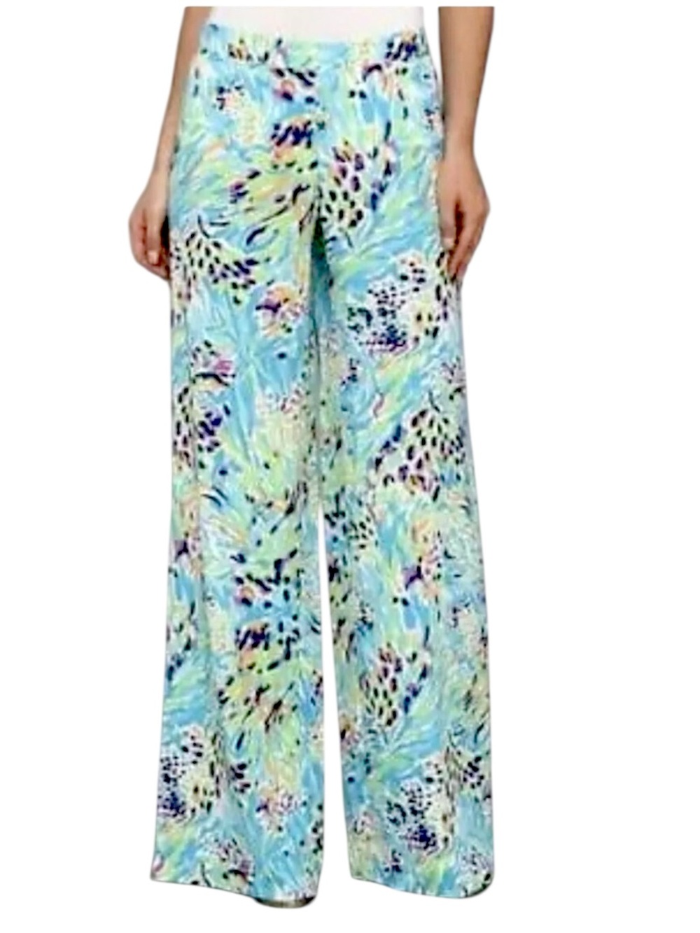 Lilly Pulitzer Middleton Sea Soiree Palazzo Wide Leg Pants Size M